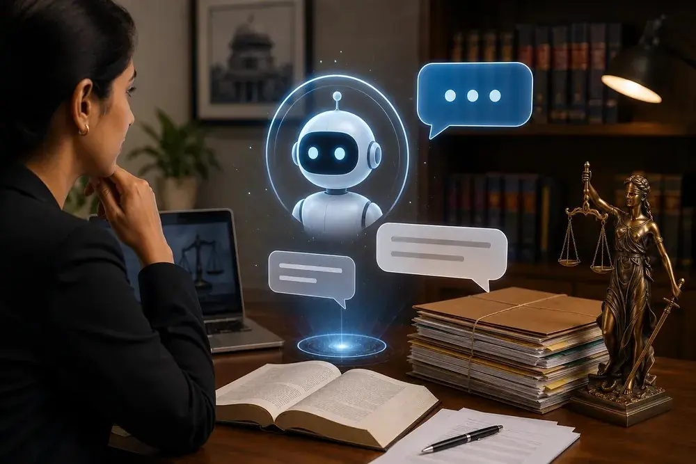 Friendly AI assistant robot representing the Ask Velawx chatbot