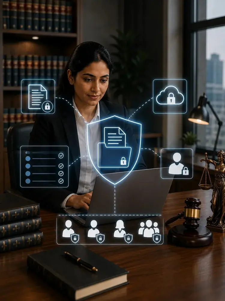 Encrypted documents protected by role-based access and compliance checks