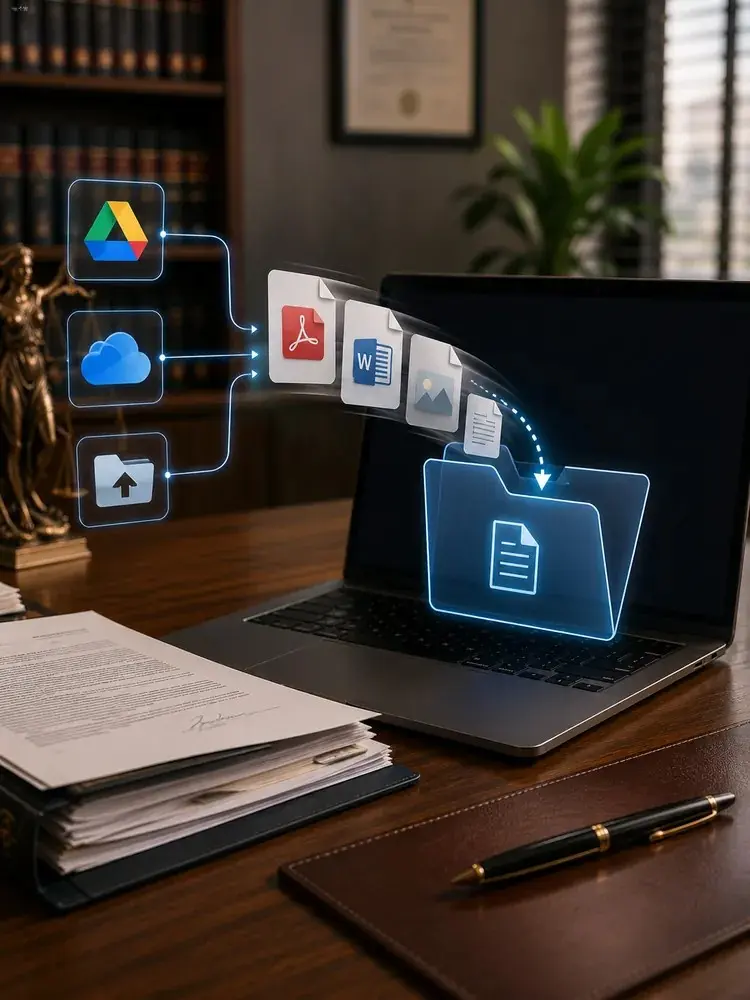 Organized document folders ready to upload to Velawx
